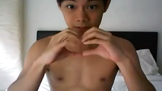 Cute Chinese boy nude bedroom wank